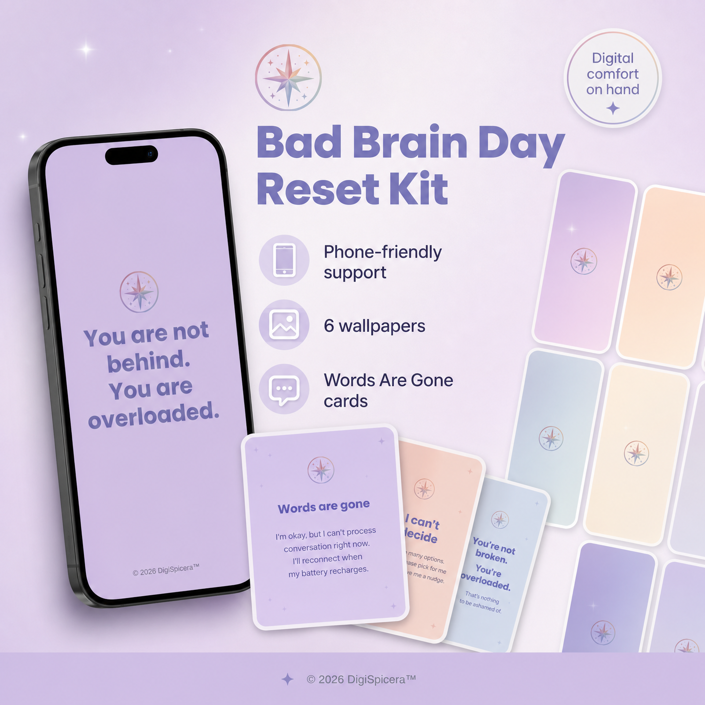 Bad Brain Day Reset Kit tools shown on phone screen for on-the-go support