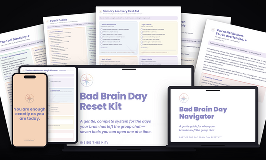 Bad Brain Day Reset Kit product cover showing gentle printable tools for neurodivergent brains 