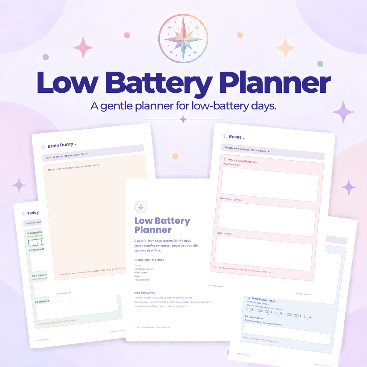 Low Battery Planner — for ADHD, Autistic & AuDHD Adults - Printable & Digital Planner